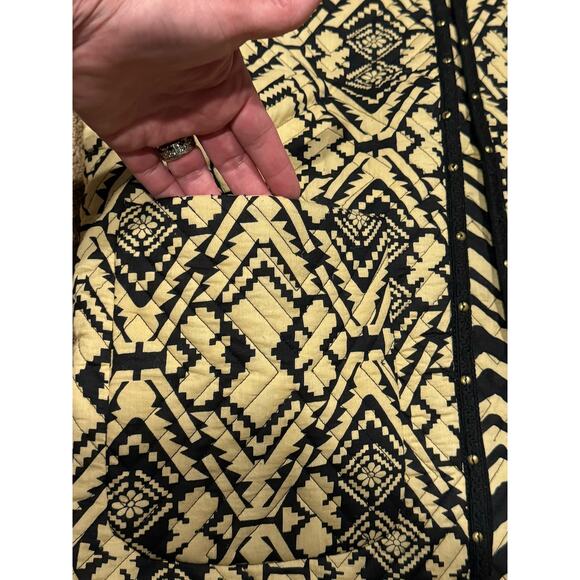 Anthropologie Simona Quilted Vest round neck navy & tan colorblock size medium - Picture 9 of 16